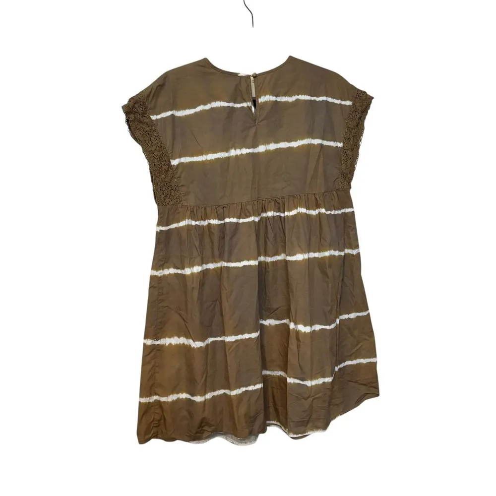 Anthropologie Corey Lynn Calter Green Brown White Tie Dye Tunic Dress Size XS - Image 4