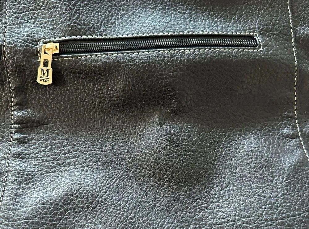 Montana West NEW Vegan Leather Medium Shoulder Hobo Bag Purse - Black - Image 2