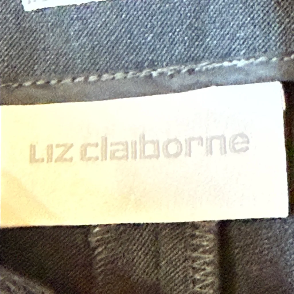 LIZ CLAIBORNE Michaela Smoke Grey Wide Leg Dress Pants Size 8 - Image 7