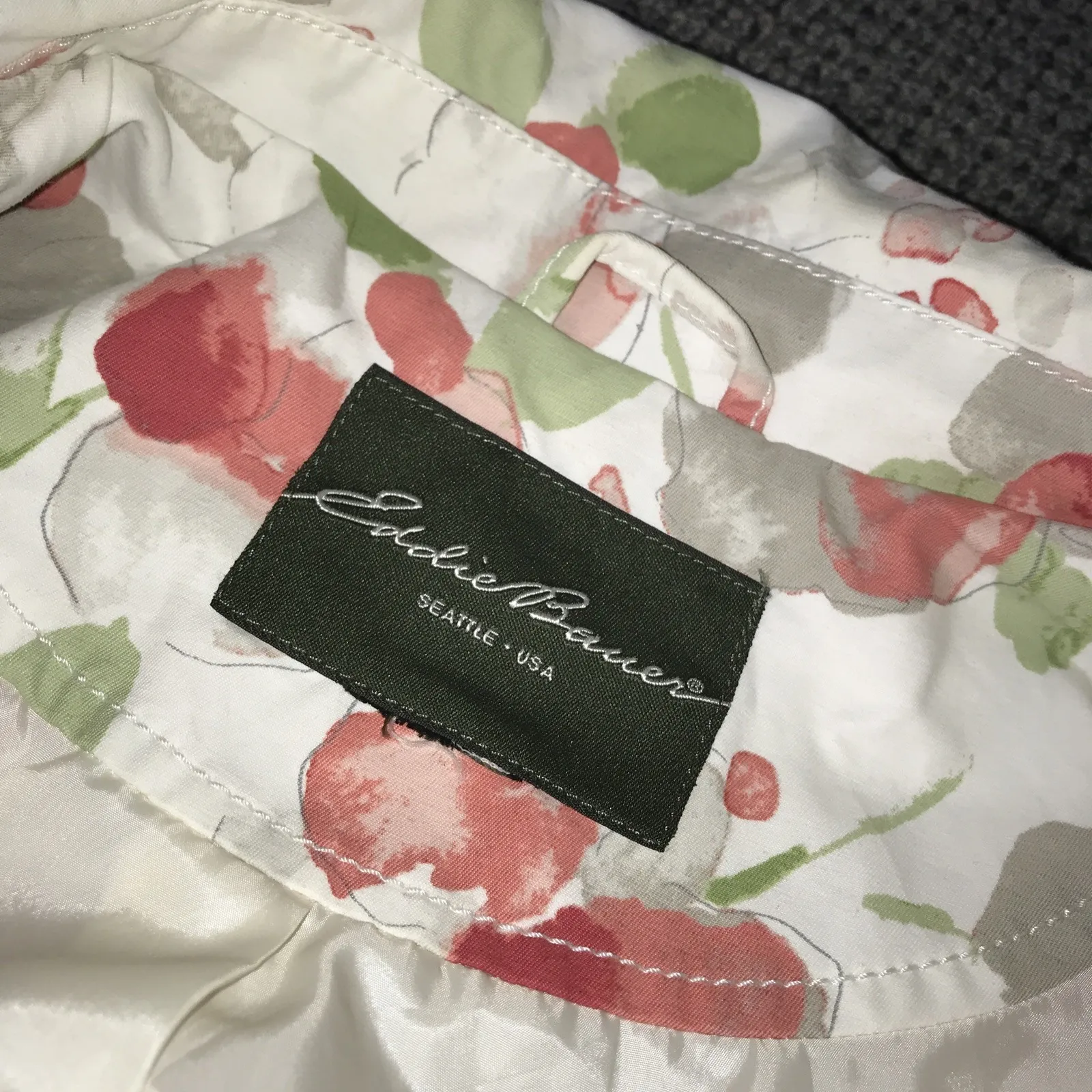 Eddie Bauer Trench Coat Women Size L Floral (no Size Tags) - Image 4