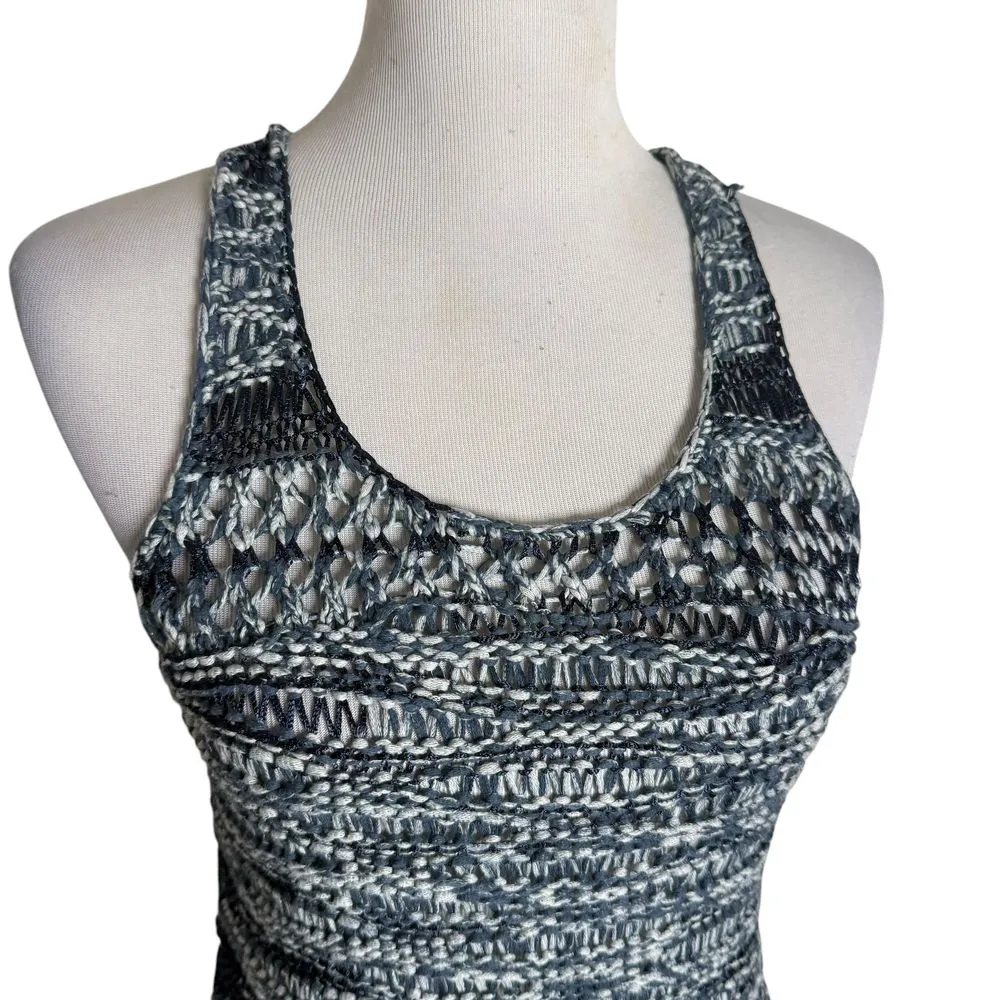 Ramy Brook Crochet Knit Sleeveless Top Women Size‎ XS Blue Layering Coastal BOHO - Image 4