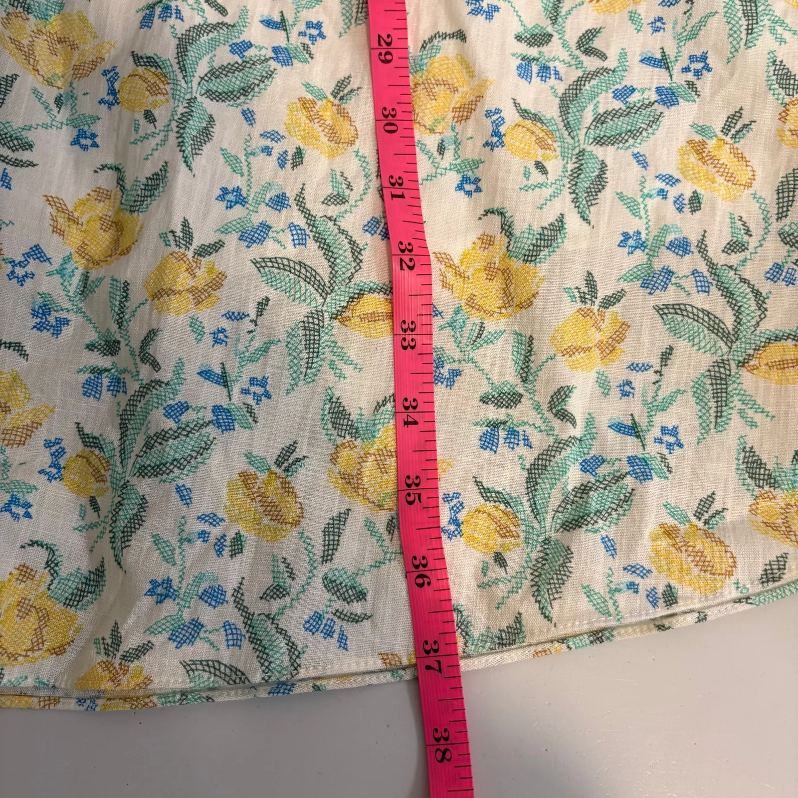 Bloomingdale's NWT Yellow/Green Floral Puff Sleeve Dress‎ White Size M - Image 8