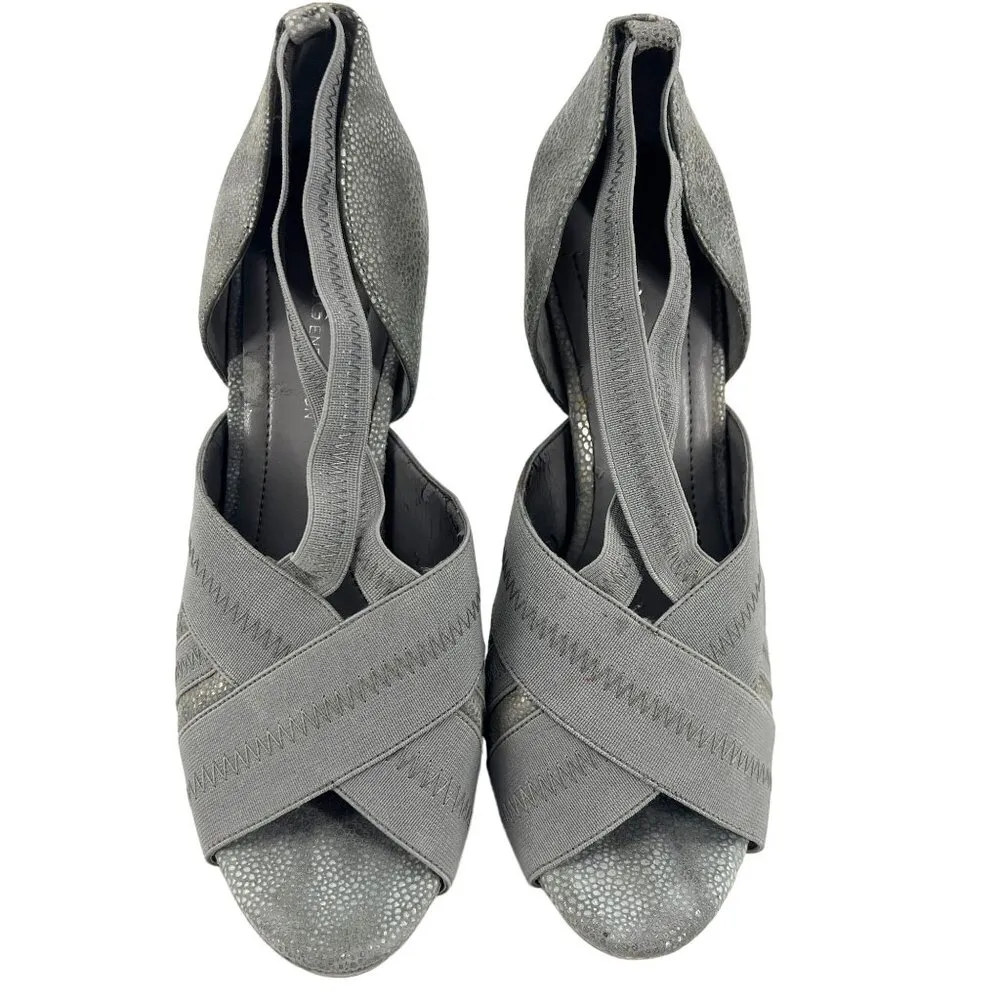 BCBGeneration Angelique Platform Stiletto Heels Size 7 Steel Grey Ash Open Toe - Image 3