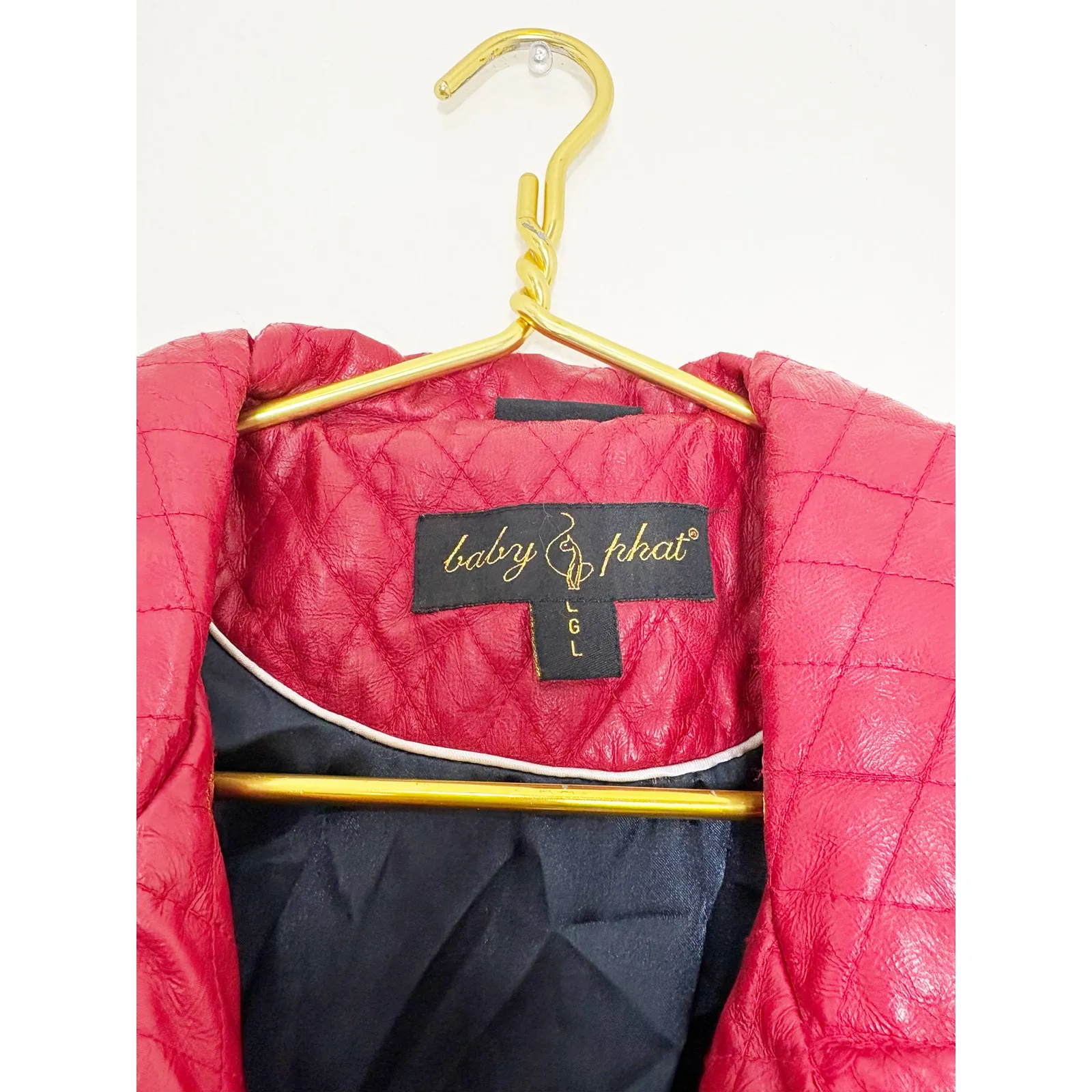 Vintage Baby Phat Red Puffer Trench Size Large Coat Double Breasted Y2K 2000s - Image 4