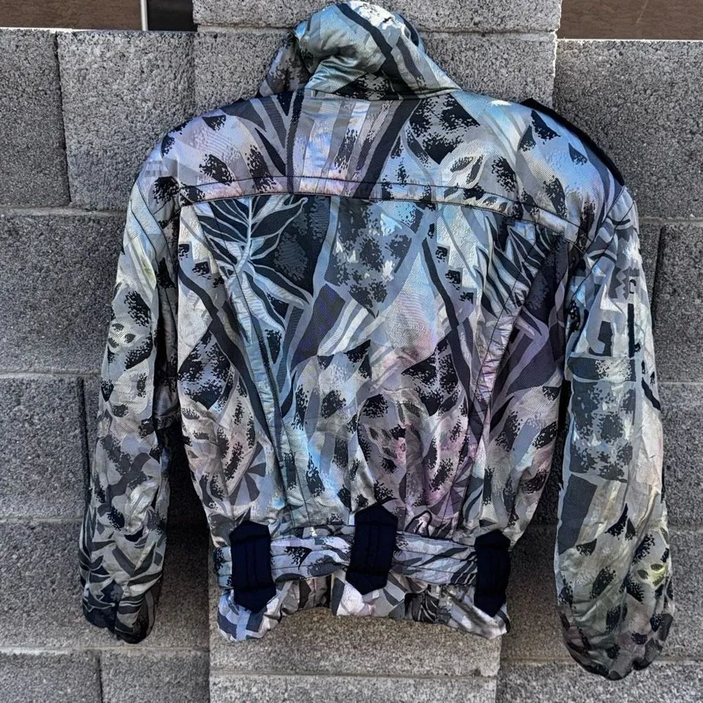 VINTAGE KAELIN Winter Ski snowboard Women's Jacket Silver Size M - Image 10