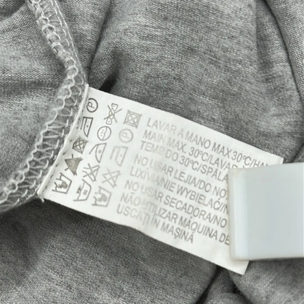 Zara Basics Heathered Gray Dolman Short Sleeve Ruched Side Tee Shirt Womens XL - Image 10