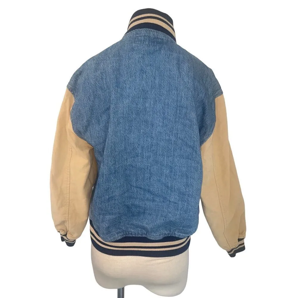 BlankNYC Varsity Jacket in Crash Course Womens Denim Jean Boyfriend - Image 7