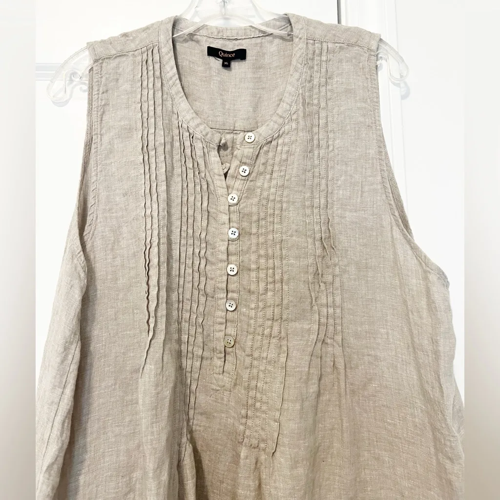 Quince 100% Organic Cotton Gauze Sleeveless Swing Dress - Image 2