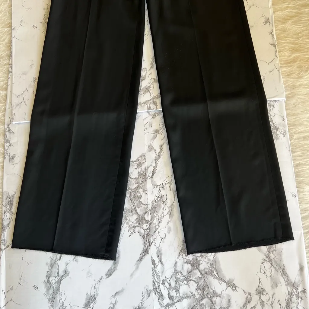 NWT MaxMara Cameli Pants Trousers Black Straight Full Leg S Unhemmed Classic - Image 14
