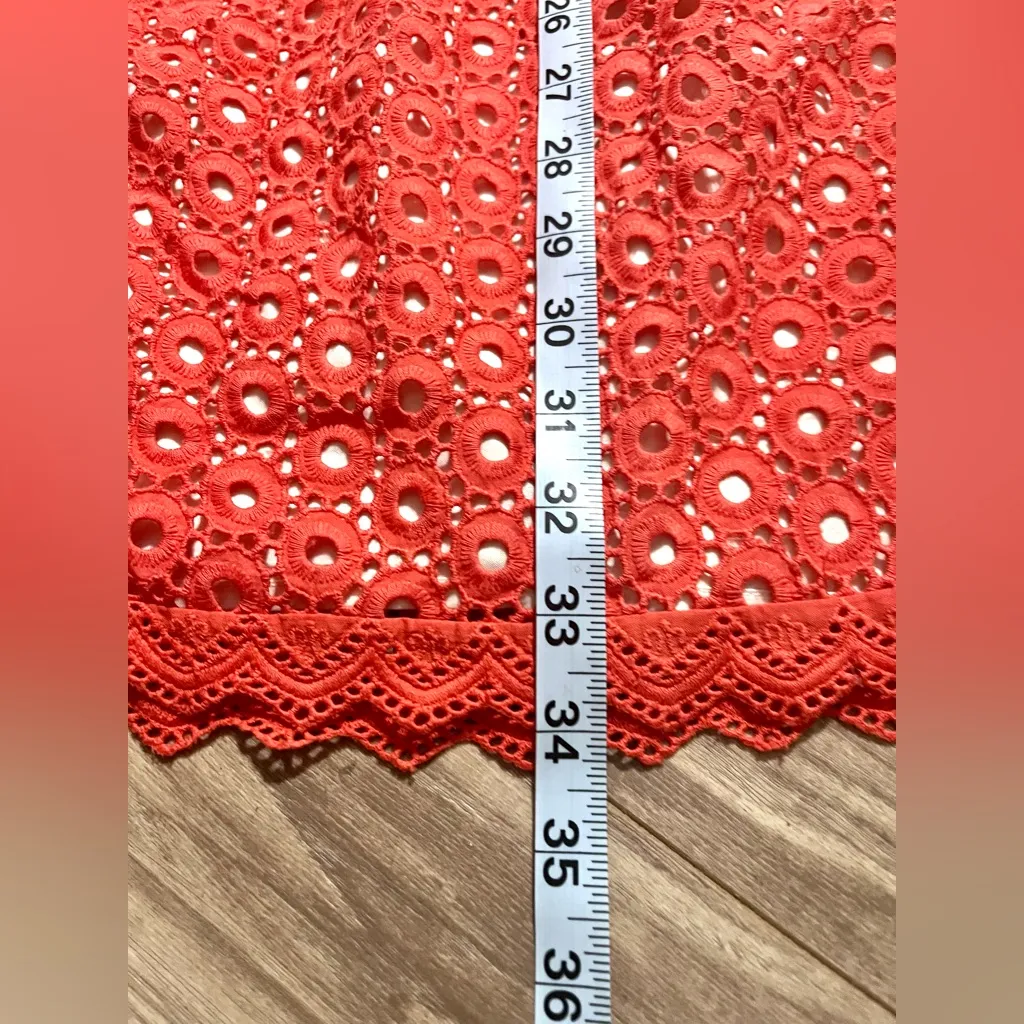 MM Couture Eyelet Fit & Flare Dress in Coral Size Medium - Image 12