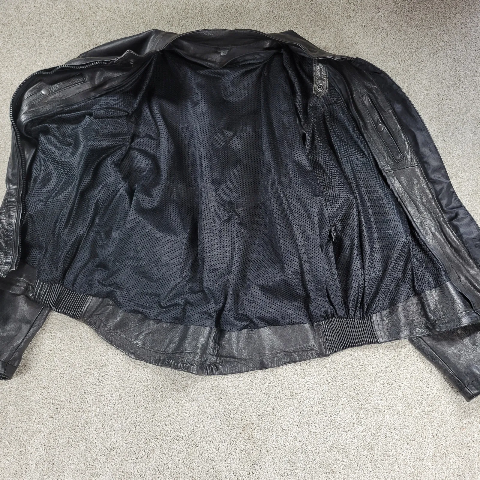 Womens Leather Motorcycle Jacket 3XL Black Vented Gusset Zip Up Biker Riding Size undefined - Image 13