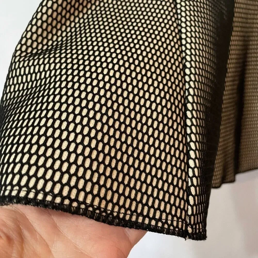 Zara Black Mesh Nude Lined Fit & Flare Dress Womens XS Mini Sleeveless Skater - Image 5