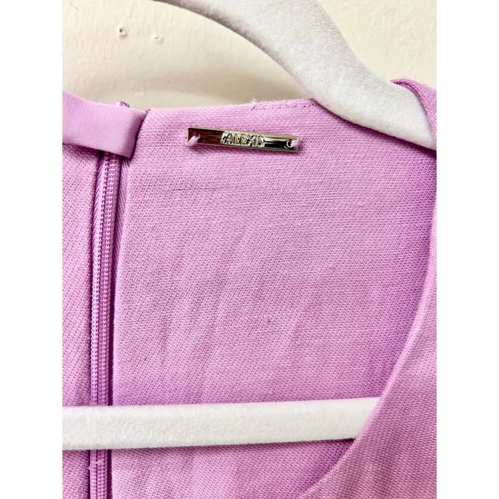 NWOT Alexis Marlena Plunging V-Neck Lace-Up Mini Dress Lavender Women's Size XXS - Image 4