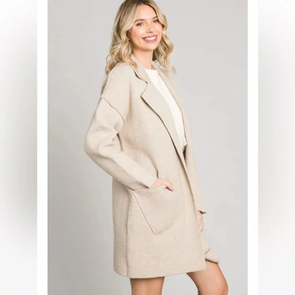 Allie Rose NWT Camel Collared Coatigan Sweater Cardigan Jacket Size Medium - Image 2