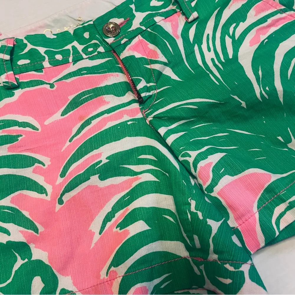 Lilly Pulitzer Callahan Tropical Shorts - Women 6 - Pink and Green - Image 2