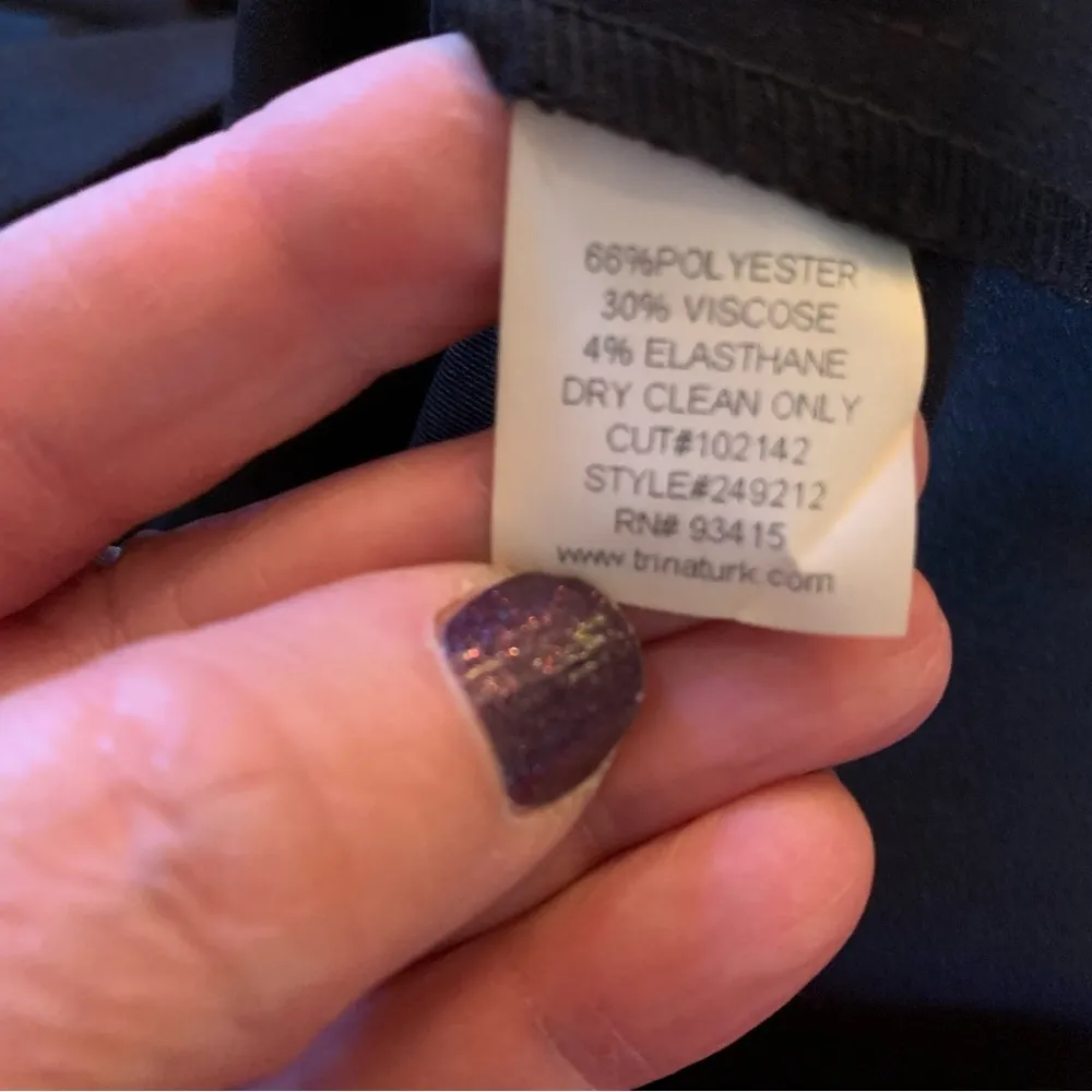 New NWT $175 Trina Turk  Black Trouser Dress Pants Size 6 - Image 6