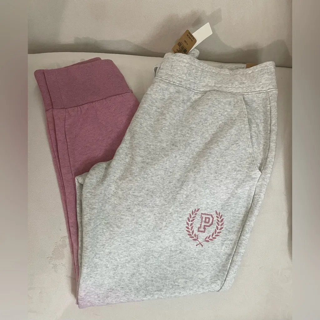 Victoria's Secret Pink NWT Gray and Pink Ombre Joggers With Pockets Size XL - Image 8