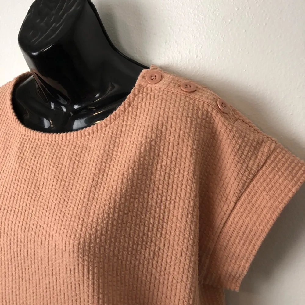 Madewell seersucker short sleeve blouse Sz Medium - Image 2