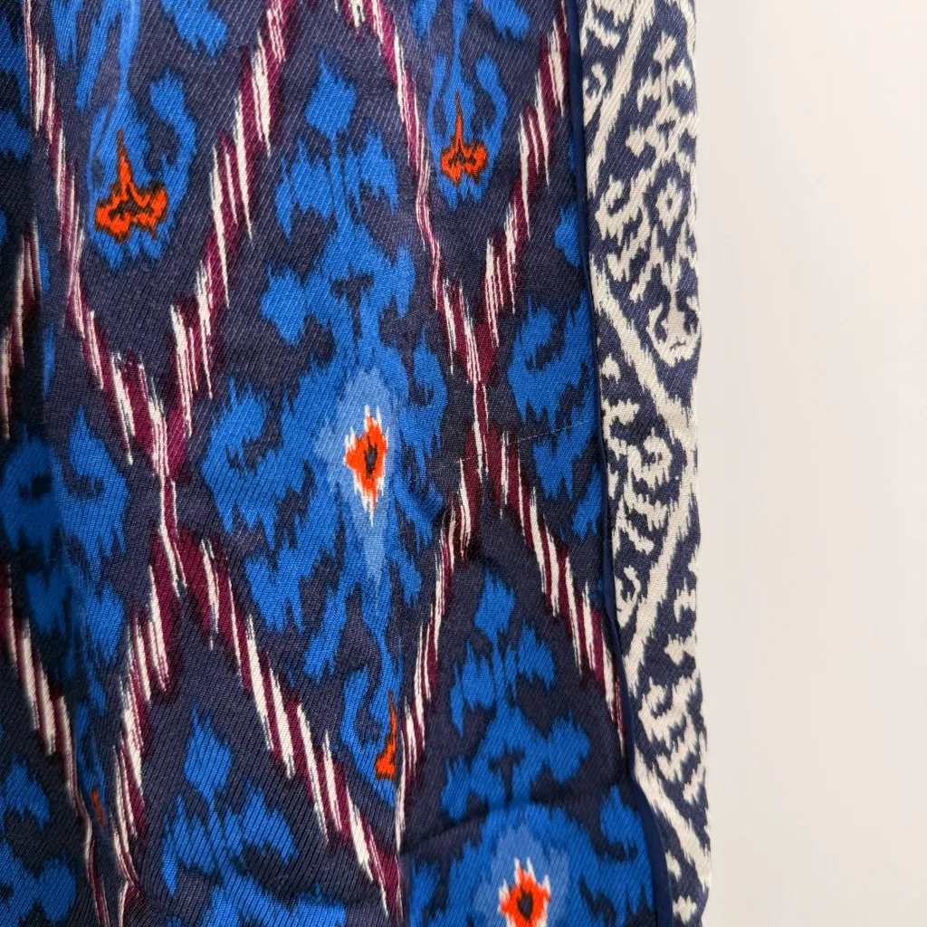 Anthropologie Value Blue‎ Aztec Printed Wide Leg Pull On Pants Sz M - Image 11