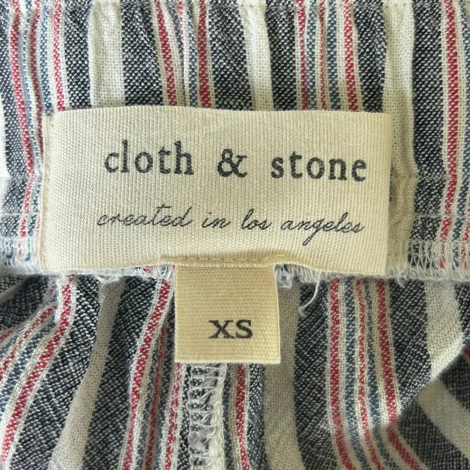 Anthropologie Cloth & Stone Linen Blend Striped Pants Sz XS - Image 4