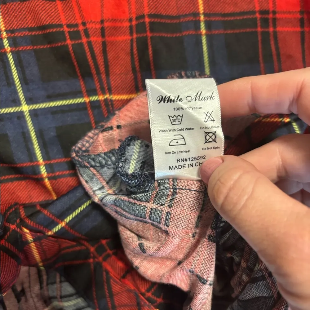 White Mark XL NWOT Plaid Shirt Dress pit to pit 21 length 36 Black - Image 4