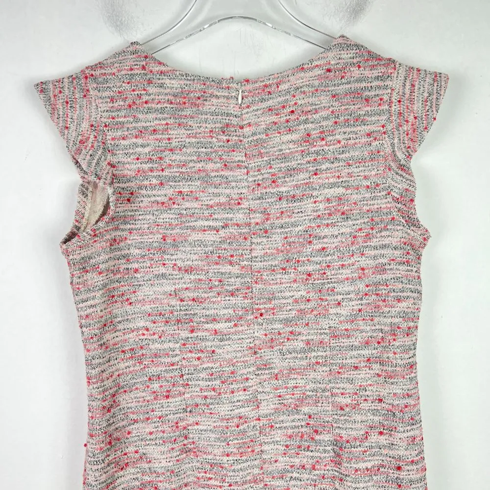 LOFT Boucle Flutter Sleeve Shift Dress Mini Size 8 EUC T2488 - Image 9