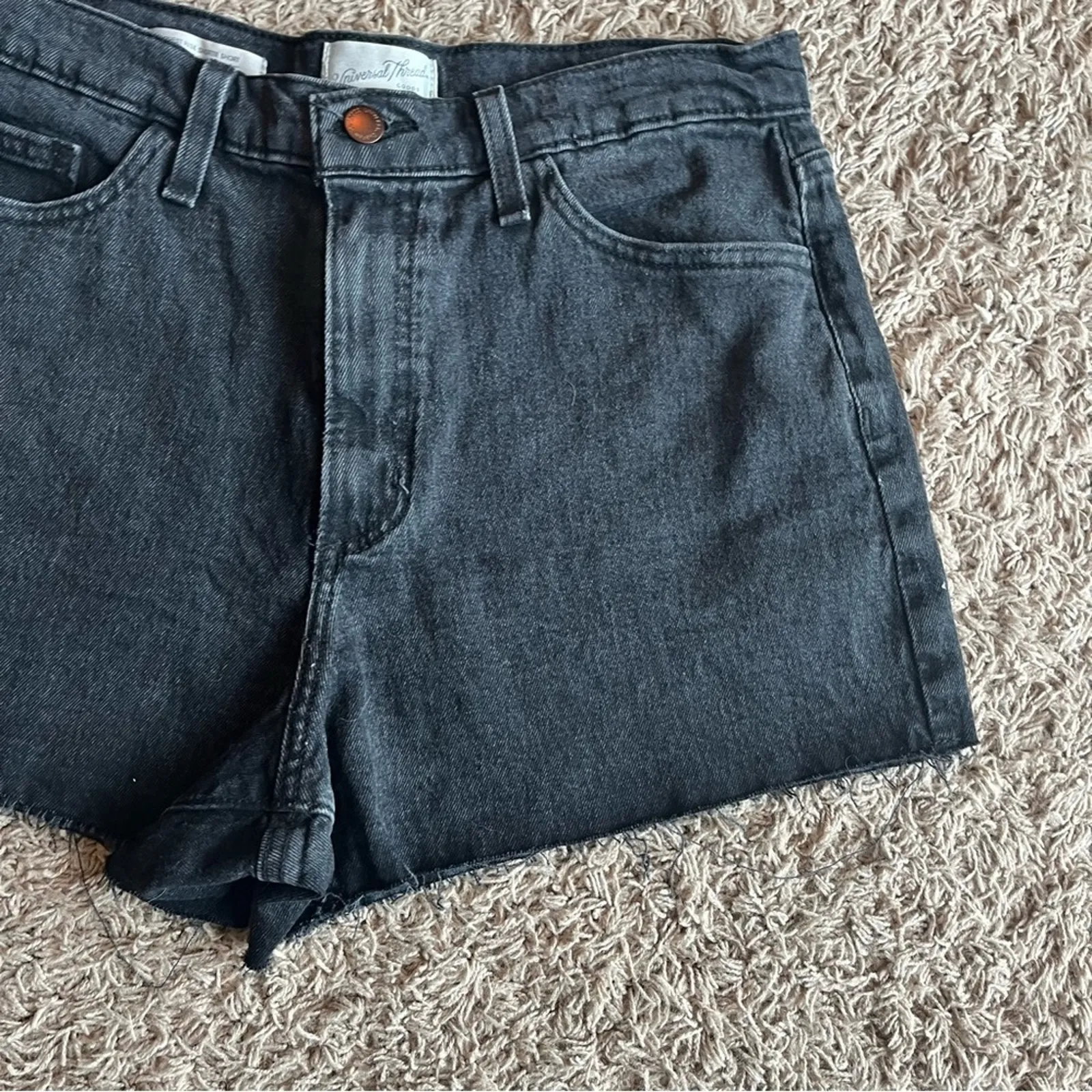 Universal Thread Black Highest Rise Shortie Short Jean Shorts Size 10 - Image 7