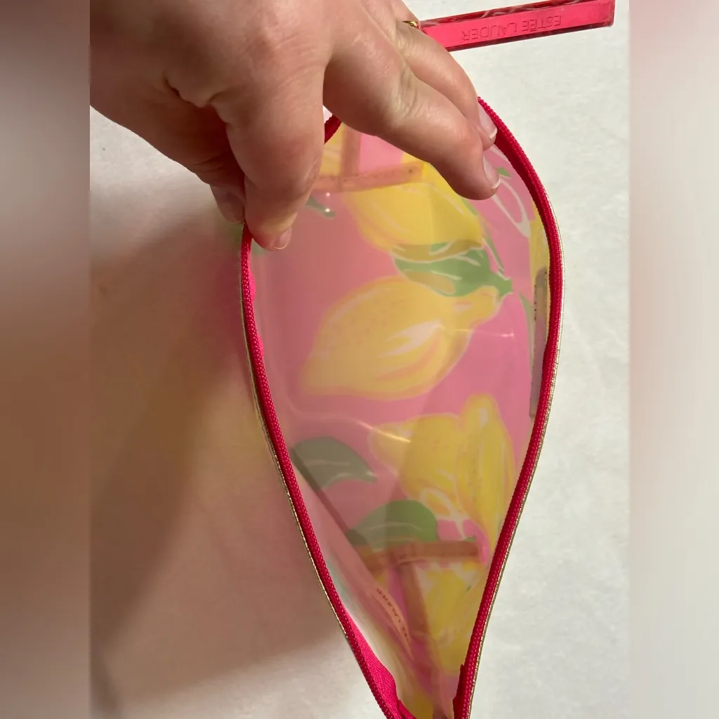 Lilly Pulitzer Estée Lauder Tropical Lemons PVC Makeup Bag - Image 5