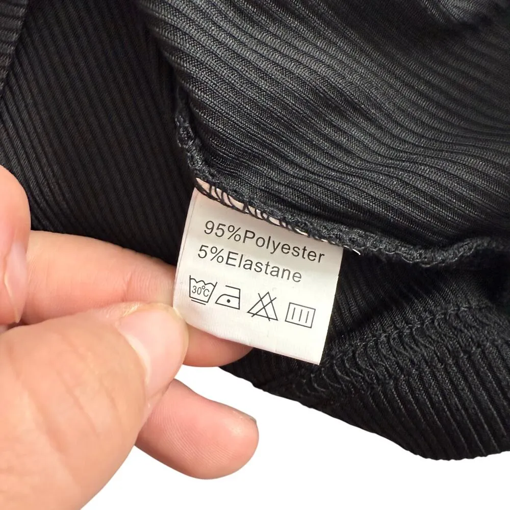 Shein Solid Ribbed Knit Tank Top, Black, S - Image 6