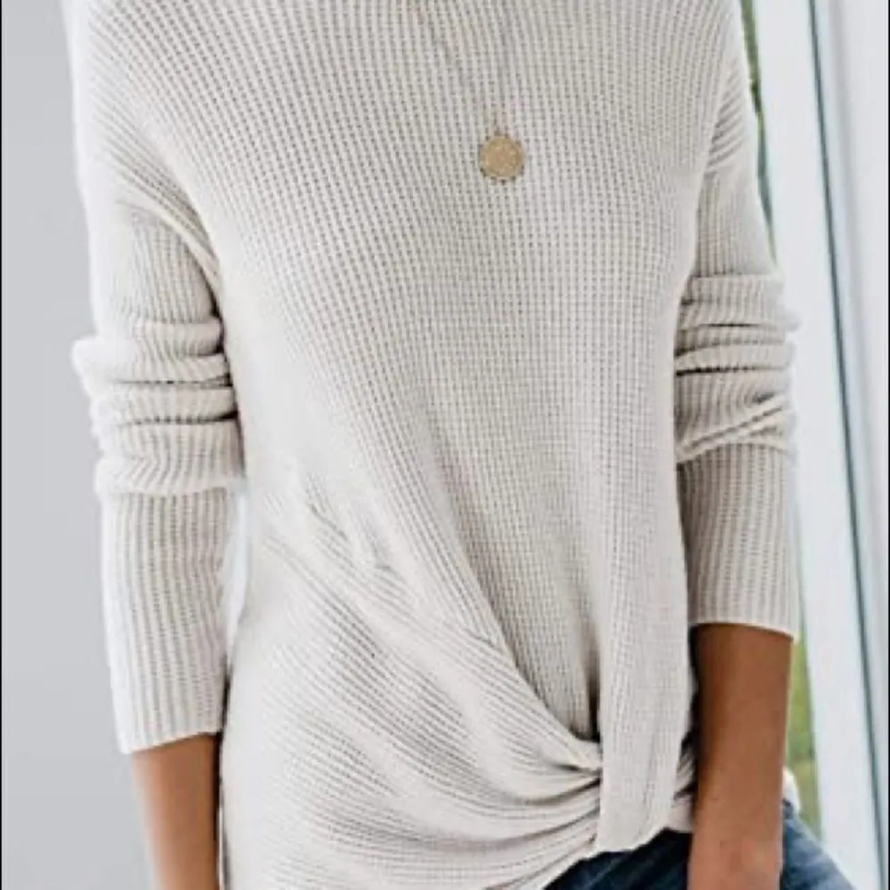 ✨Long Sleeve Sweater Twist Knot Front Pullover✨ Gray - Image 4