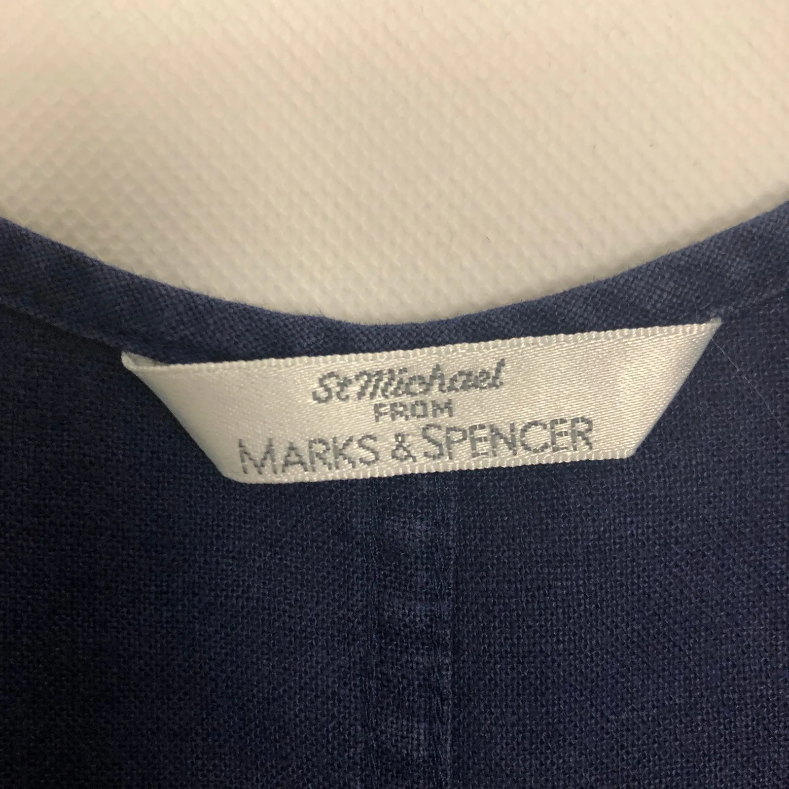 St Michael Marks & Spencer Linen Blend Blue Top Size 38 Size M - Image 2