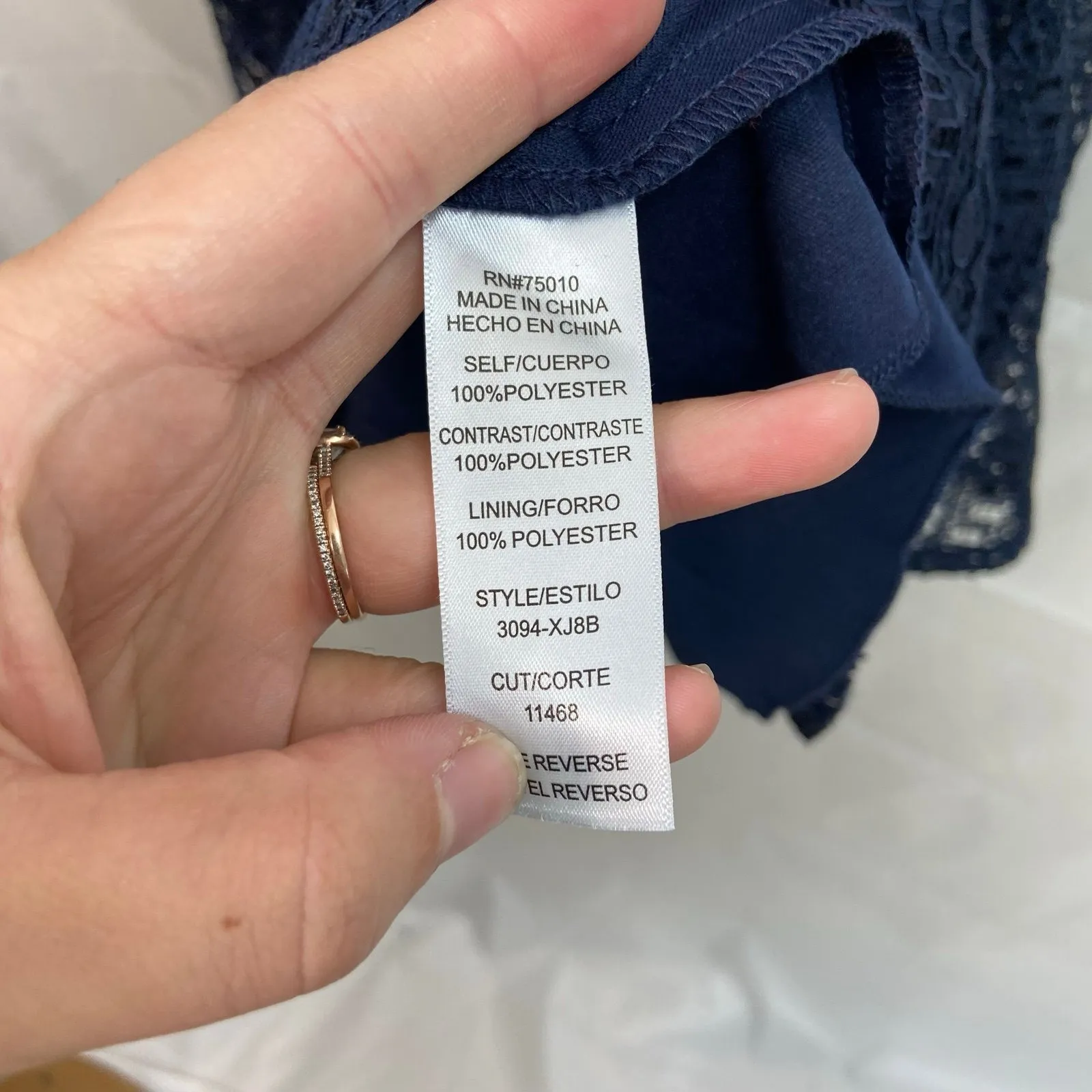 NEW City Studio junior's women's navy blue lace sleeveless fit flare tie dress 5 Size undefined - Image 5