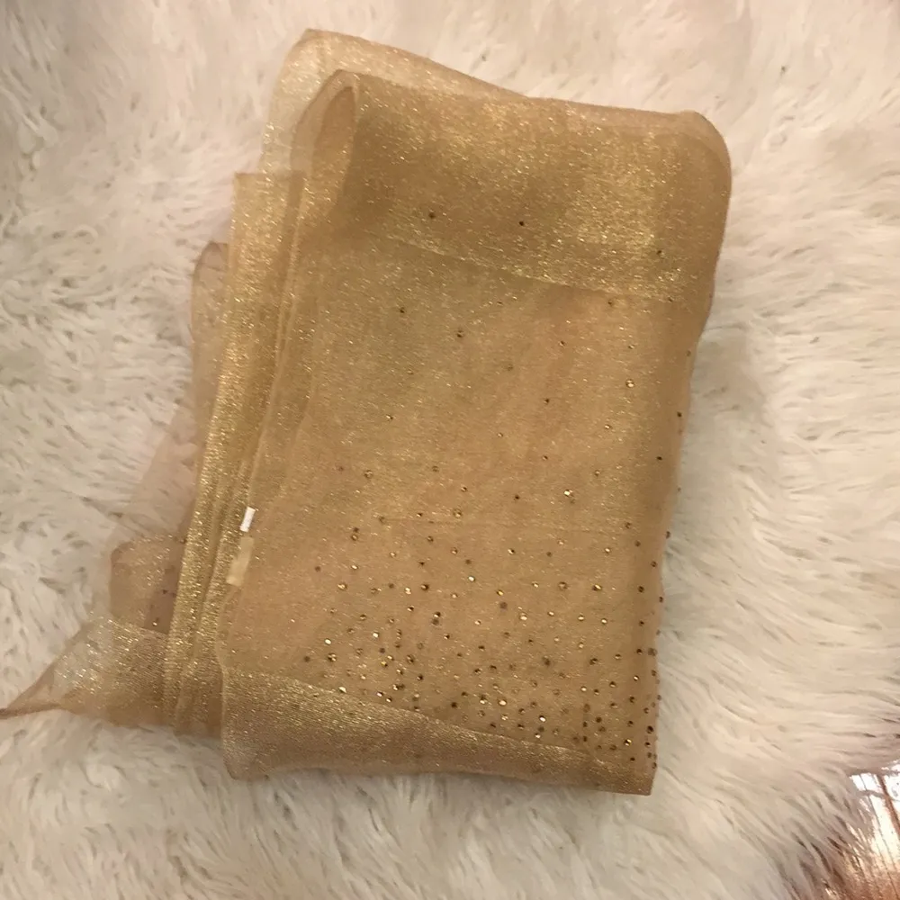 Embellished organza scarf Gold - Image 5