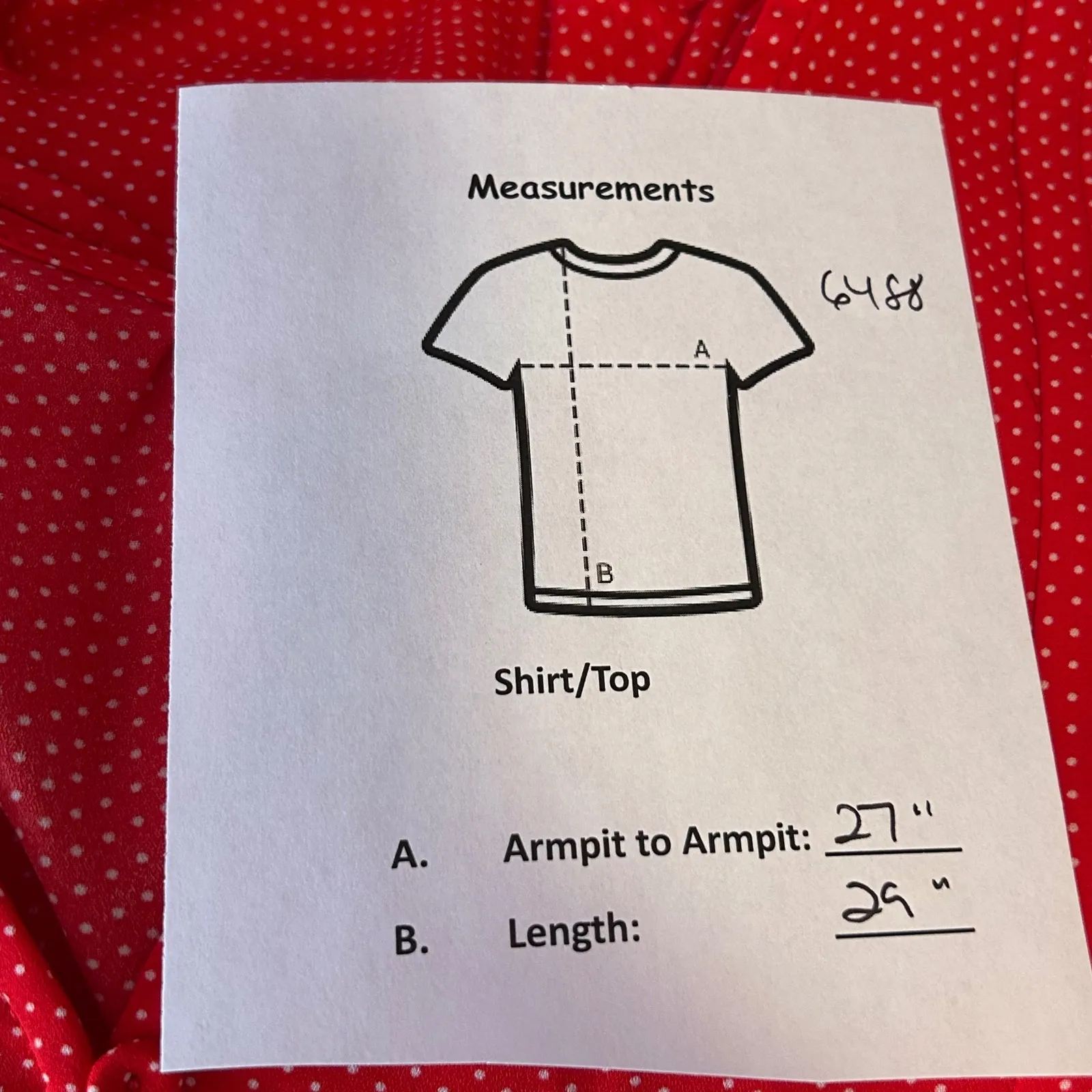 Carolina Belle Red Polka Dot V Neck Button Front Tunic Top Blouse Women Plus - Image 6