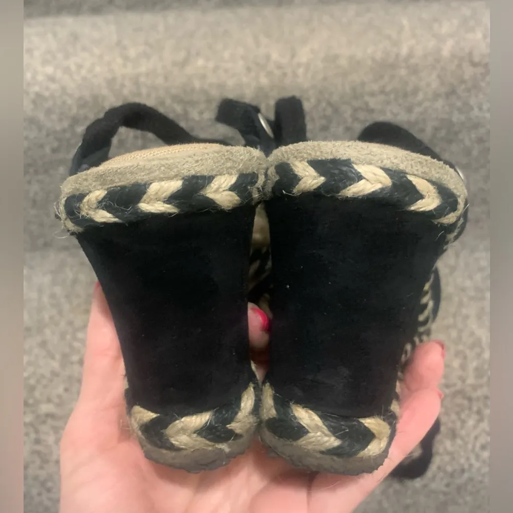 Amelie Shearling Braided Espadrille Ankle Wrap Wedge - Image 6