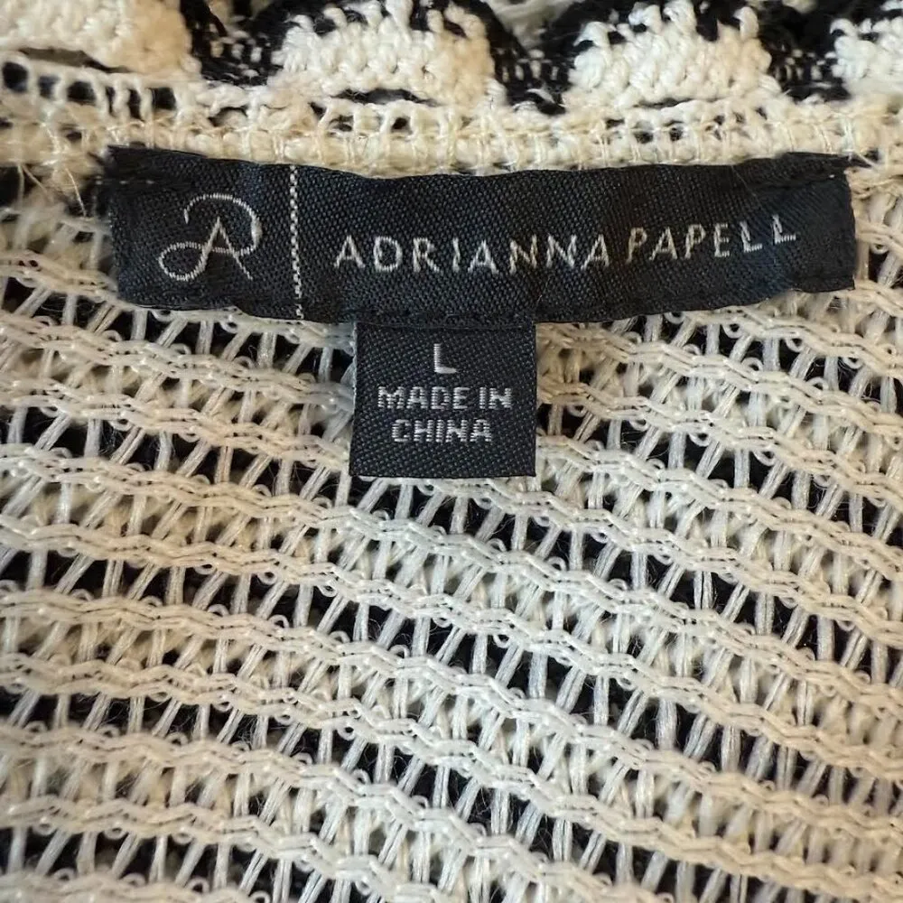 Dress Me Up Black and Cream Adrianna Papell Top Size L NWT - Image 3