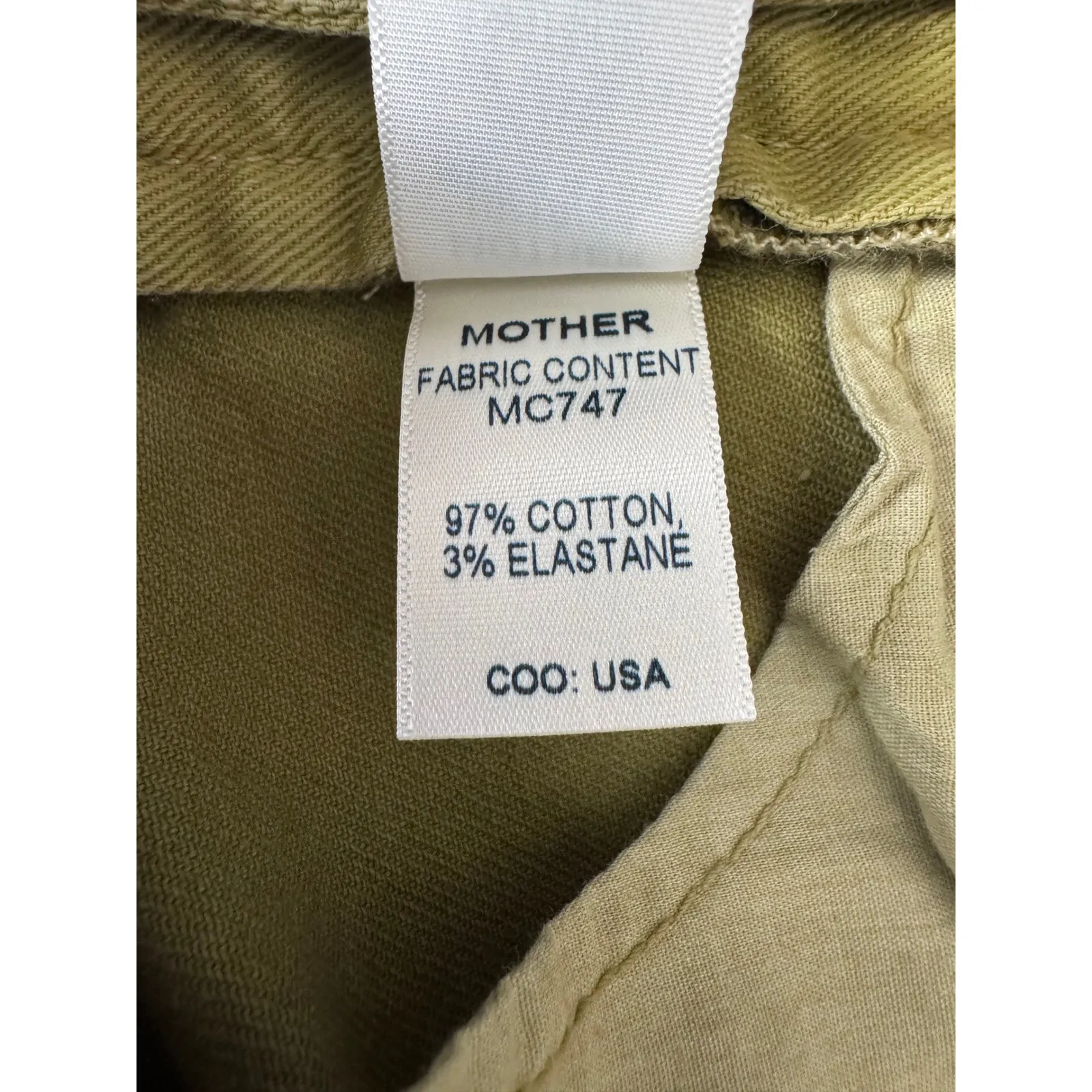 MOTHER Paint Splatter Wide Leg Pants Olive Green Women's‎ Size 28 - Image 11