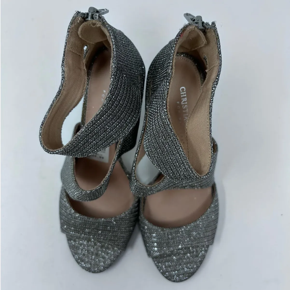 Christian Siriano for Payless Silver Sparkle High Heel‎ Shoes Size 6 1/2 NWT - Image 6