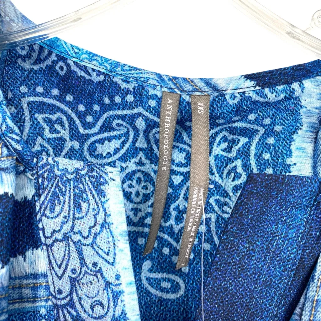 Anthropologie Somerset Maxi Dress Blue Patchwork New - Image 5