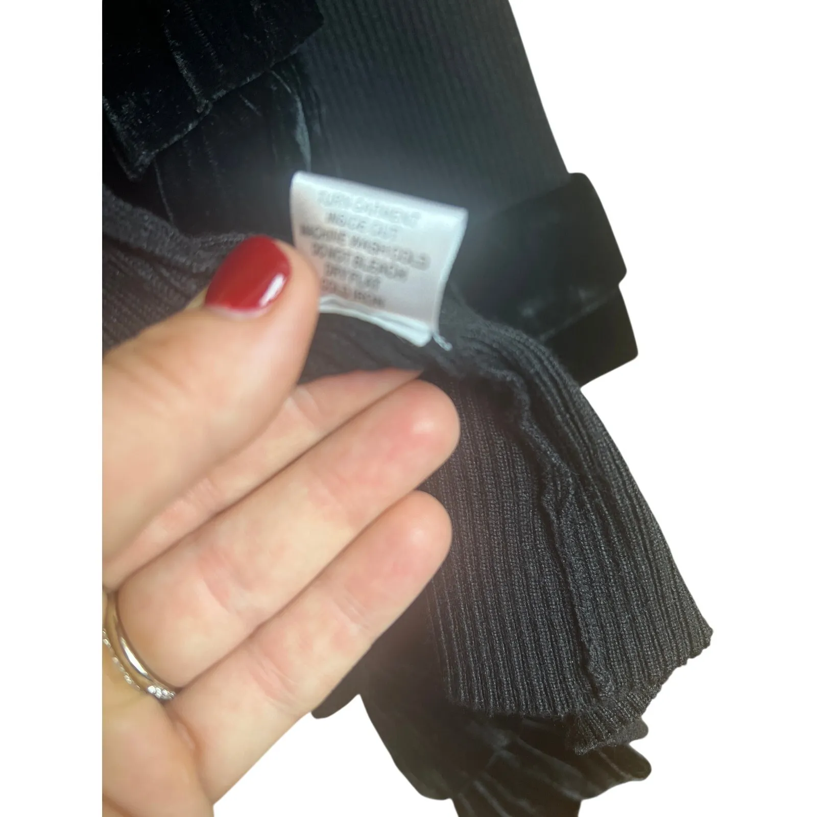 VTG Colette Mordo Black Sweater Velvet Ruffle Detail Women’s Size S - Image 10