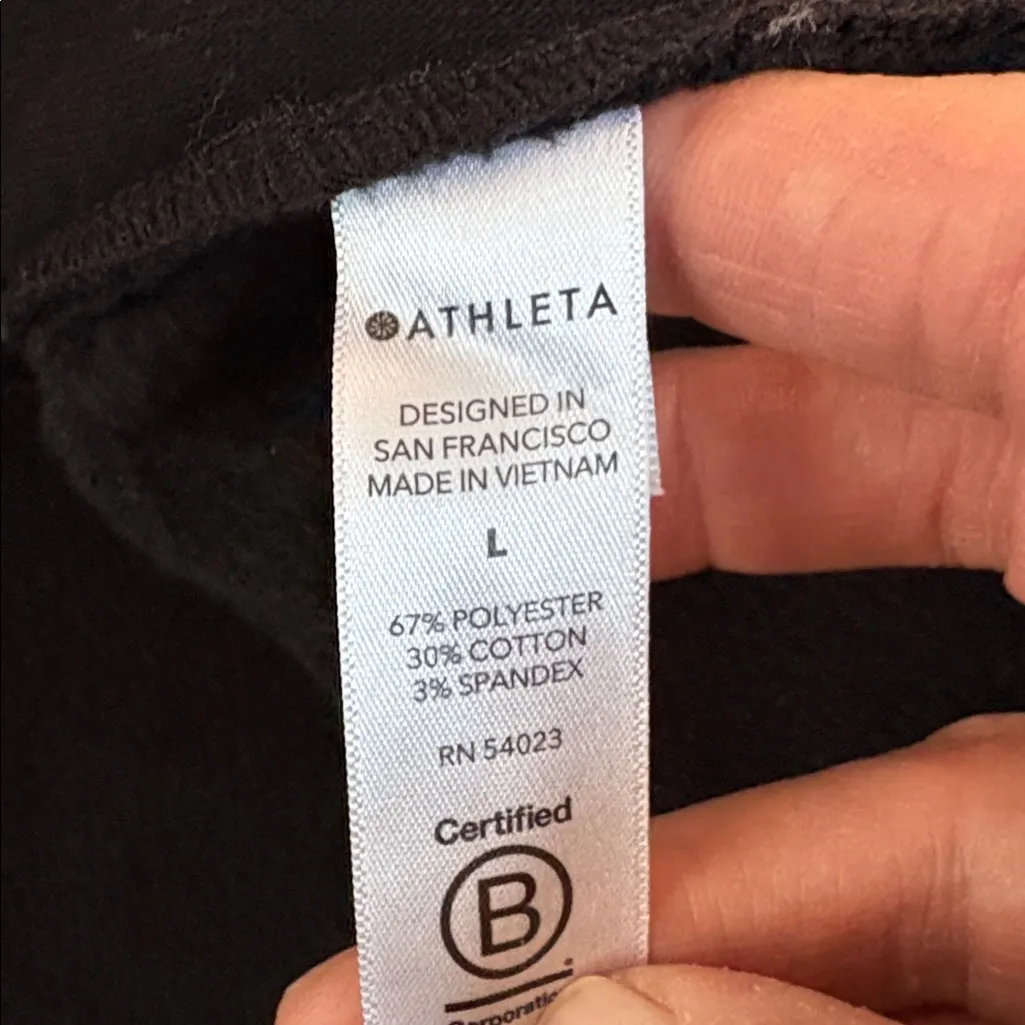 EUC Athleta Cozy Karma Asymmetrical Pullover Black Size Large Retail $108.00 - Image 13