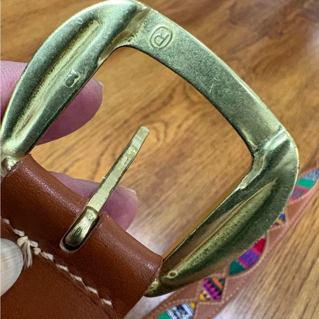 Genuine Leather Guatemala Woven Belt Boho Ethnic Size Large Boho Western Belt Brown - Image 8