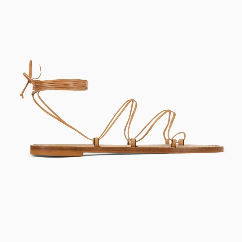 Amanu Serengeti Style 10 Wrap Gladiator‎ Sandals Nude 41 (US 11) Tan - Image 2