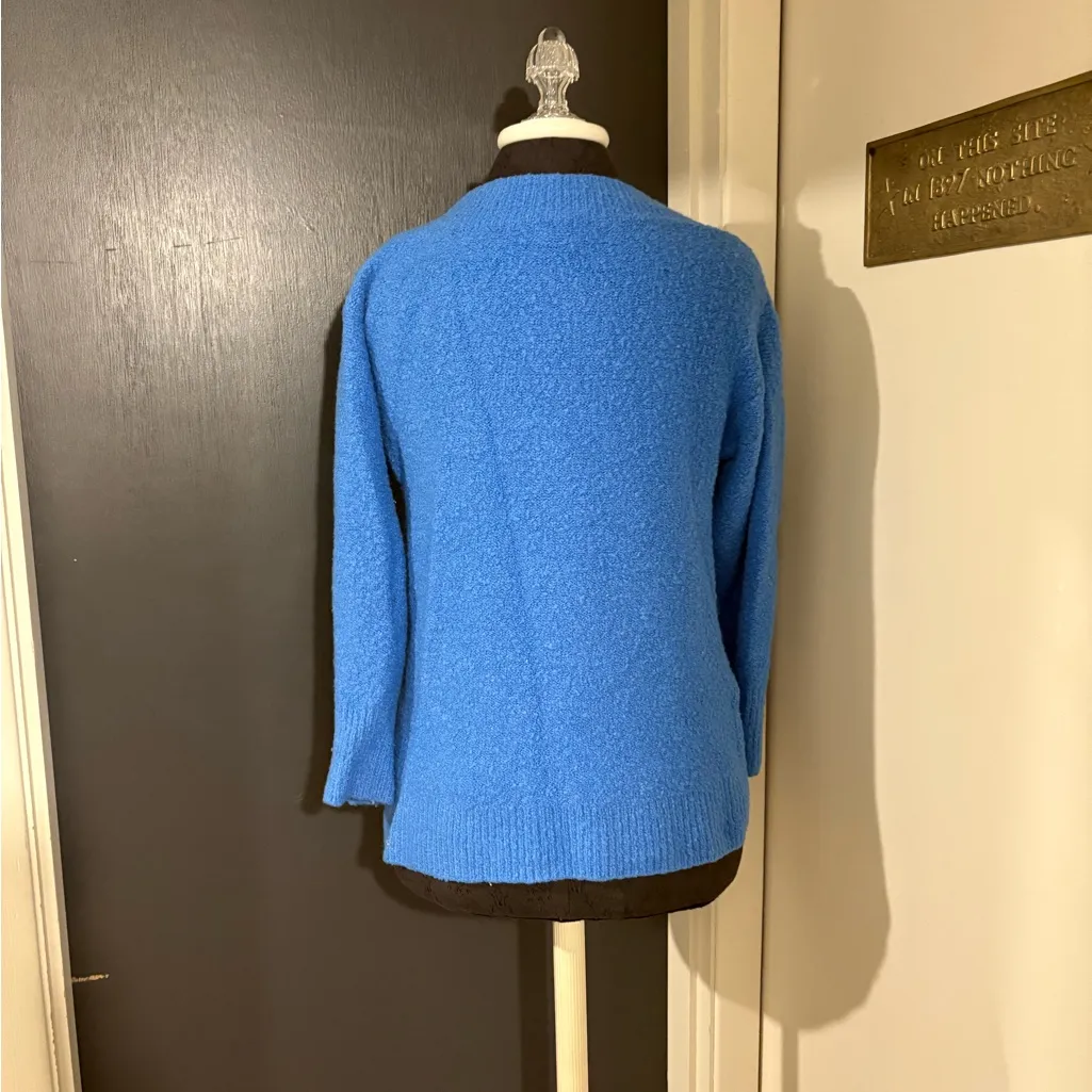 💜 Anthropologie Fuzzy Bright Blue Sweater - Image 3