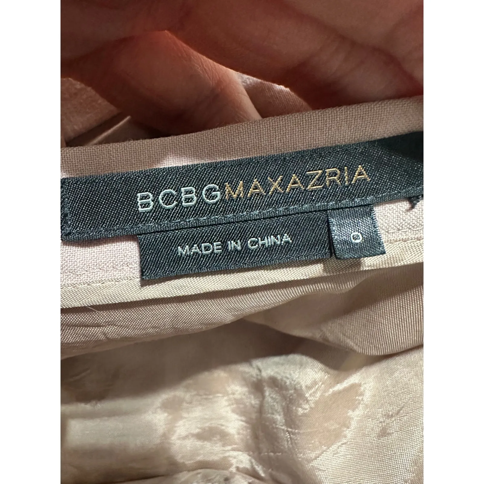 BCBGMAXAZRIA Pink Pleated Mini Skirt Women Size 0 Lace Trim - Image 5