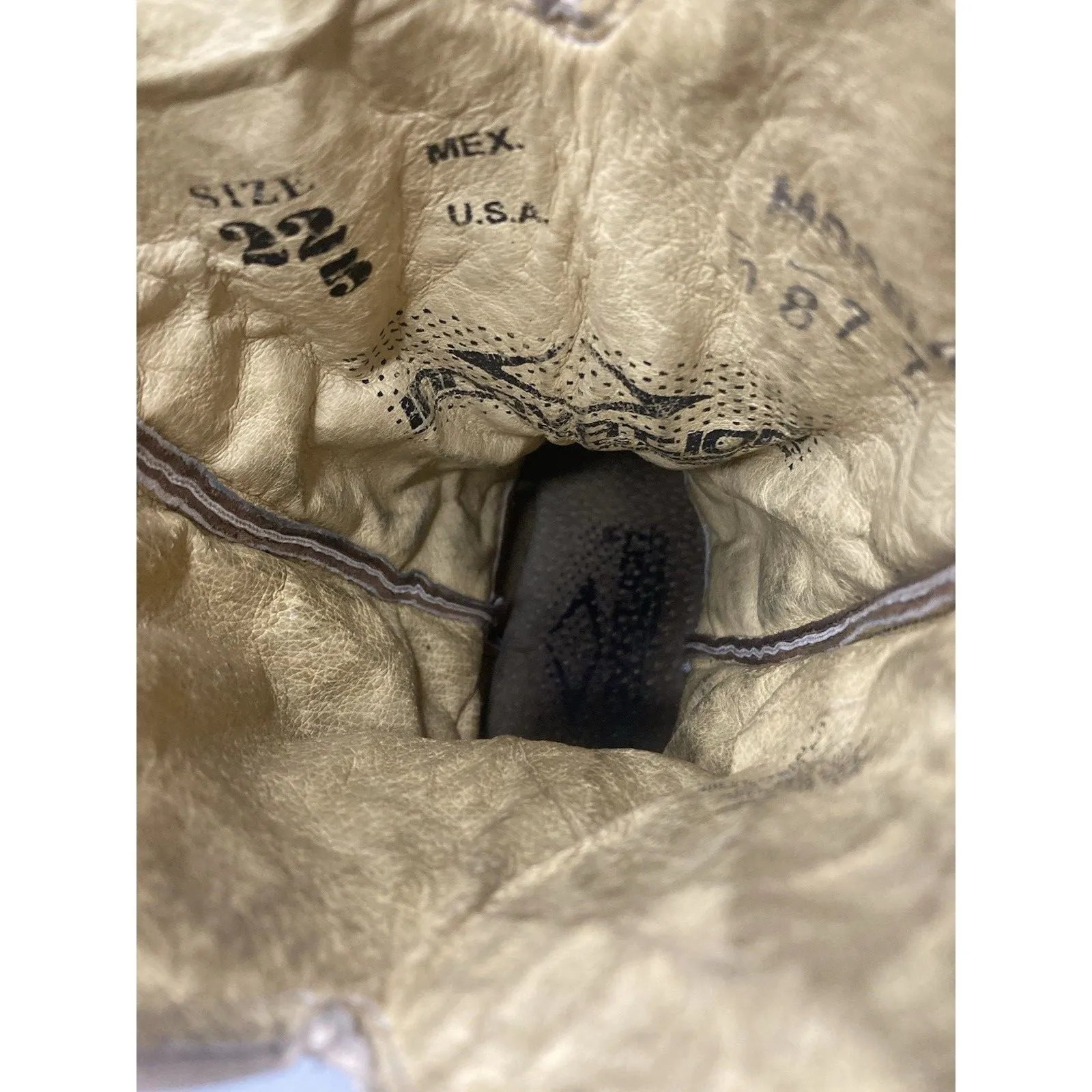 Brown Leather Women’s Cowgirl Boots Size 5 Embroidered Floral Inlay Turquoise - Image 10