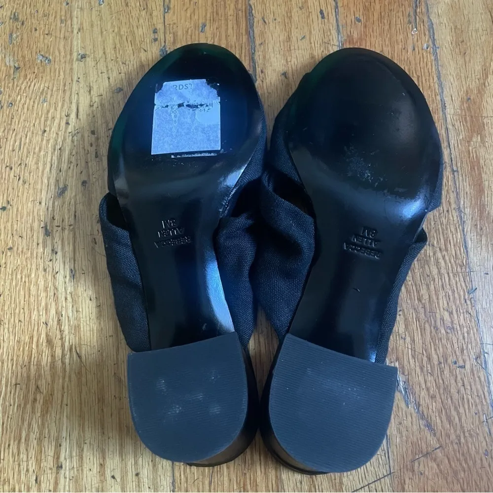 Rebecca Allen Black Linen Twist Block Heel Sandal Size 9 - Image 5