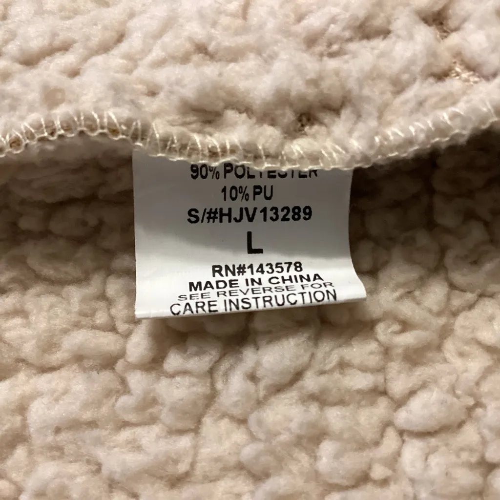 HOT & DELICIOUS FAUX LEATHER VEST BROWN WITH SHERPA Sz. LG SOFT & WARM w/POCKETS - Image 8