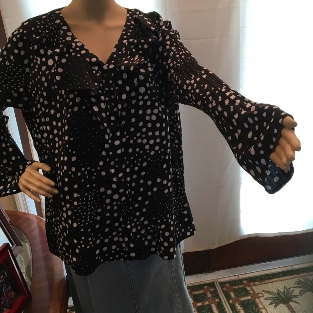 Black/White circle Blouse - Image 5