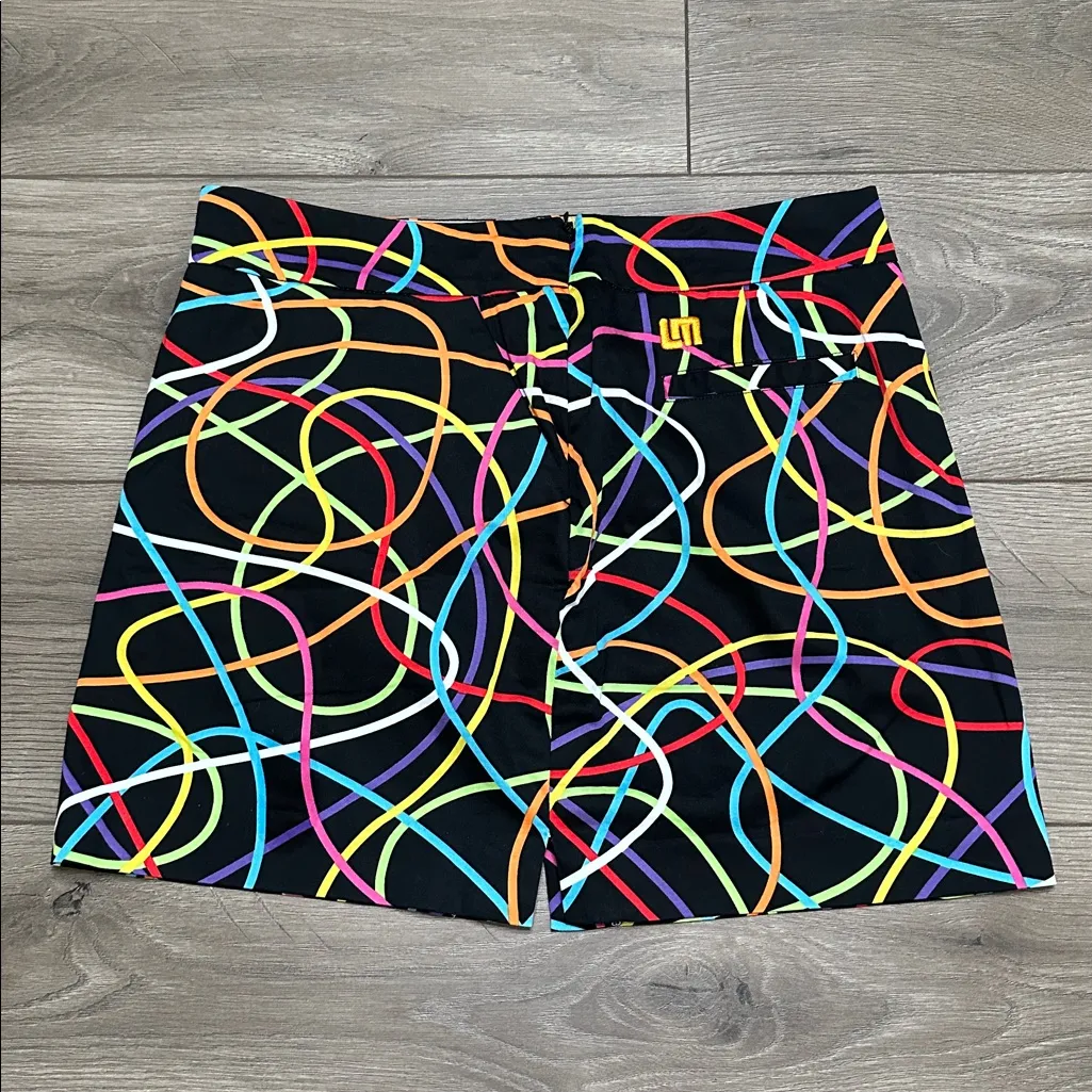 Loudmouth 16" Golf Skirt Black Multicolor Skort Size 8 - Image 3